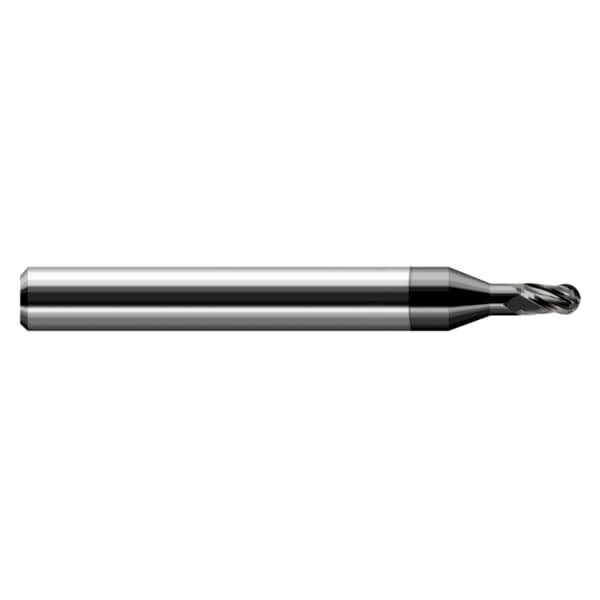 Miniature End Mill - Ball - Long Reach, Stub Flute, 0.1250" (1/8)